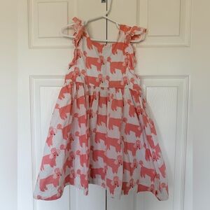 Pink Chicken Coral and White Kids Dress